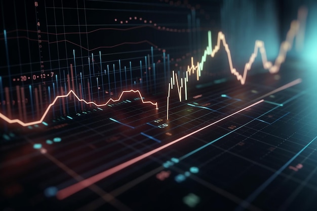 Photo stock chart graph diagram statistic business annual report colorful infographic generative ai