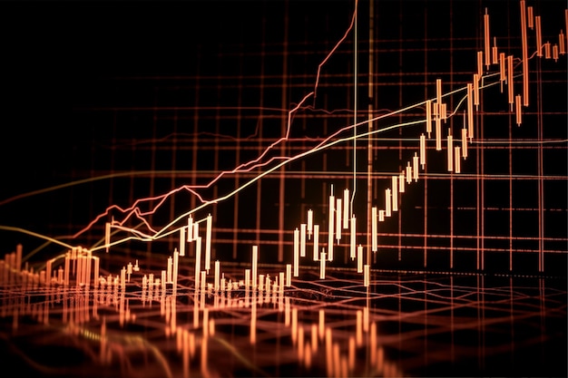 a stock chart with a line graph on it stock market or forex trading grap