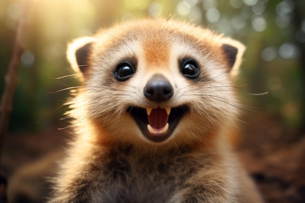 Stock of a cute happy animal possing