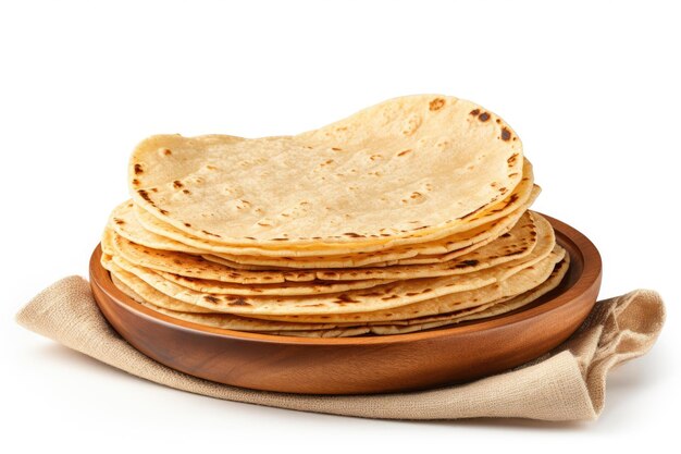 Stock of delicious corn tortillas isolated on white Background delicious corn tortillas Ai generated