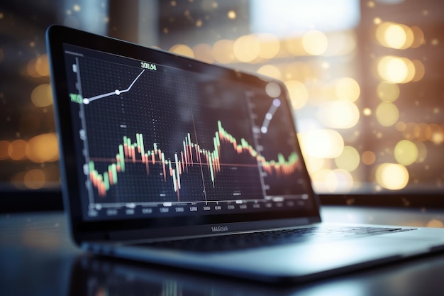 Stock exchange chart analysis background monitor with crypto exchange chart