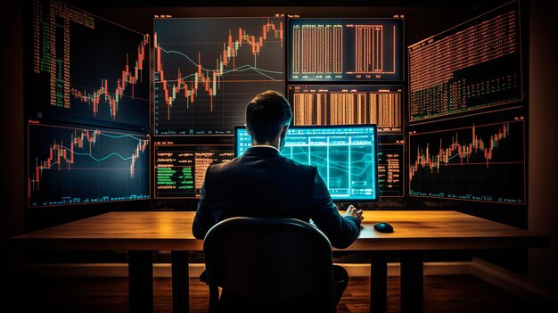 концепция торговли на фондовой бирже Генеративный AI