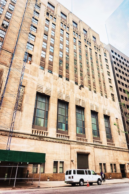 Photo stock exchange on wall street of lower manhattan, new york, usa.