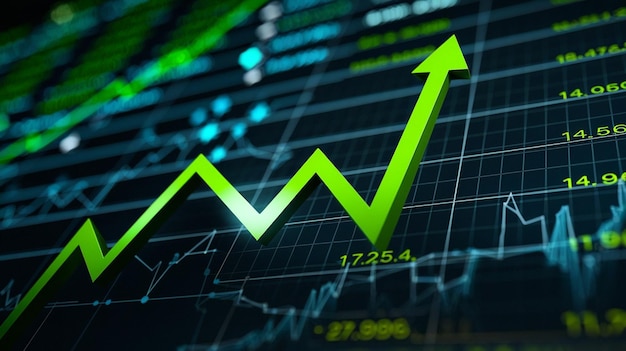 Stock funding or money saving graph with coins Background for business ideas and design Chart for