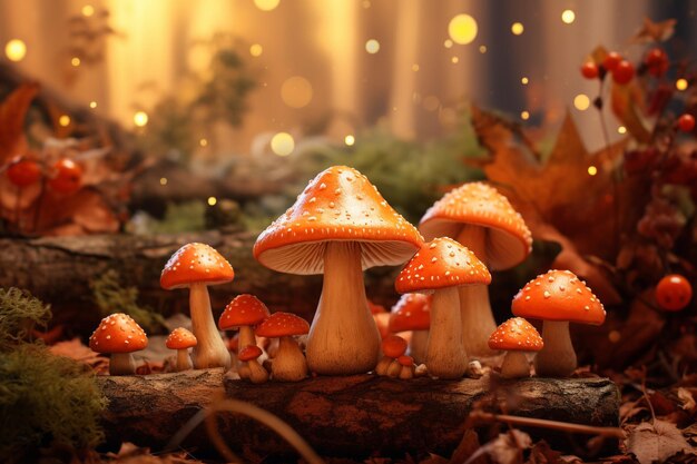 Stock grafiek met een doos vol paddenstoelen