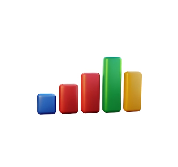 Stock graph chart business arrow market increase success money profit plastic 3D icon