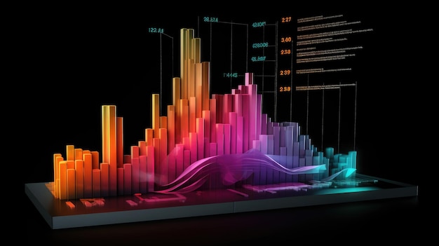 A stock graph and chart with business candlestick generated ai