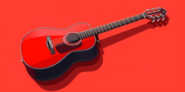 stock image of a guitar on a simple isolated background and an image