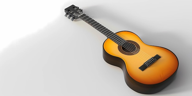 stock image of a guitar on a simple isolated background and an image