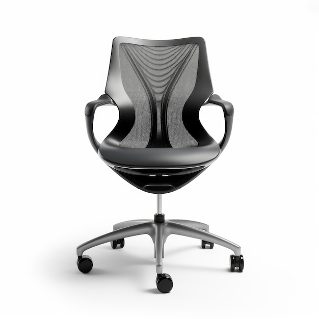 Photo stock image of a swivel office chair on a white background functional versatile seating generative ai