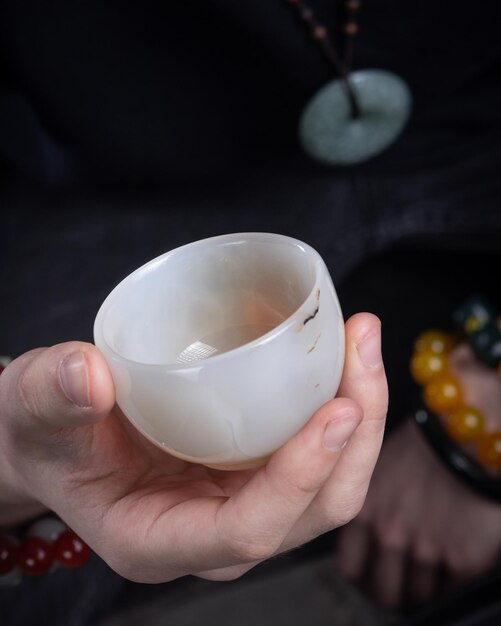 Stock image of the tea cup oriental teapot