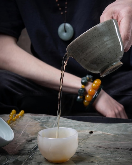 Stock image of the tea cup oriental teapot