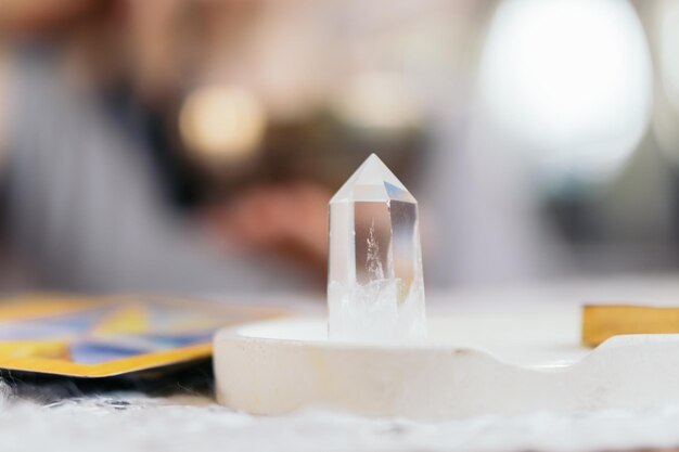 Stock image with copy space of a quartz a mystical and spiritual object with no people