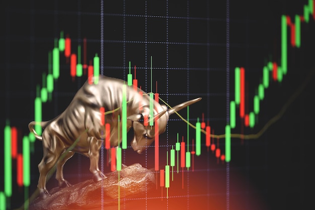 Grafico del mercato azionario toro vs orso grafico del mercato azionario trading investimento finanziario borsa finanziaria grafico azionario grafico crisi aziendale perdita di arresto crescita guadagno profitti vittoria tendenza rialzista ribassista