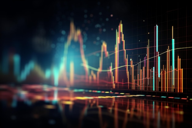 Stock market chart or trading graph concept Generative AI