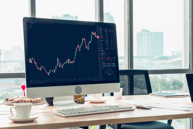 Stock market data chart analysis by ingenious computer software