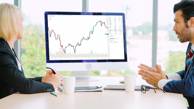 Stock market data chart analysis by ingenious computer software