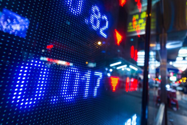 Photo stock market display in the street