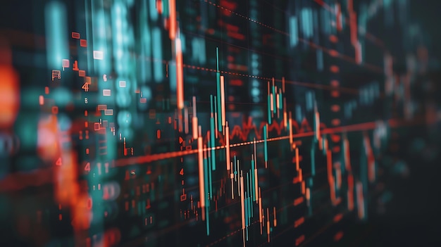 stock market or forex trading graph and candlestick chart suitable for financial investment concept