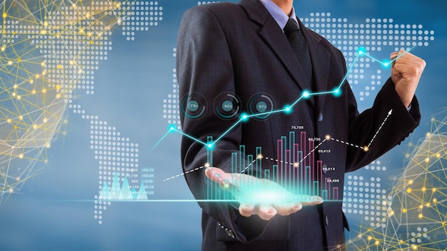 stock market or forex trading graph and candlestick chart suitable for financial investment concept
