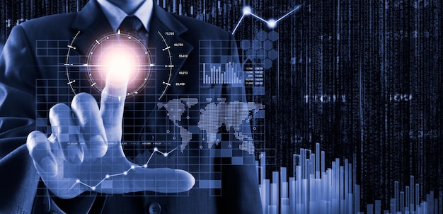 Stock market or forex trading graph and candlestick chart suitable for financial investment concept.