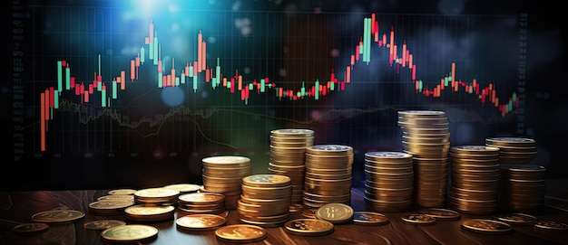 Stock market or forex trading graph and candlestick chart suitable for financial investment concept