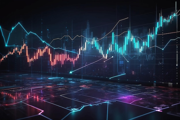 Stock market or forex trading graph in futuristic concept with copyspace suitable