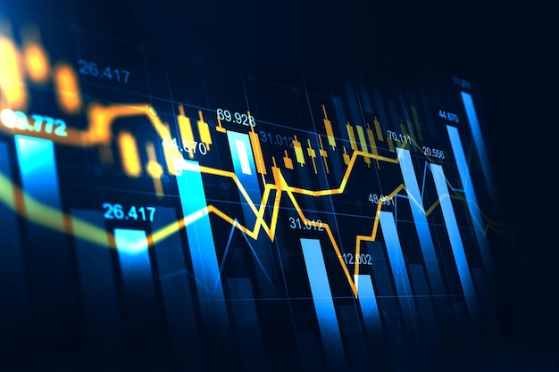 Stock market or forex trading graph in futuristic concept