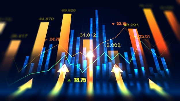Photo stock market or forex trading graph in futuristic concept