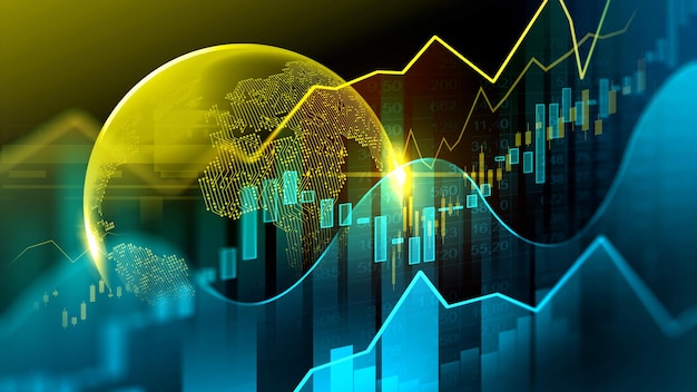 Photo stock market or forex trading graph in futuristic concept