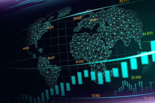 Stock market or forex trading graph in futuristic concept