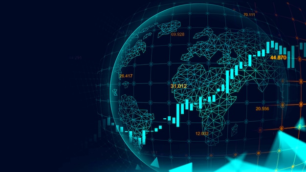 Stock market or forex trading graph in futuristic 