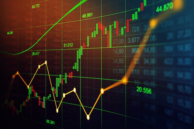 Stock market or forex trading graph in graphic concept 