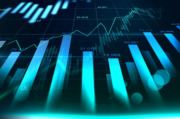 Stock market or forex trading graph in graphic