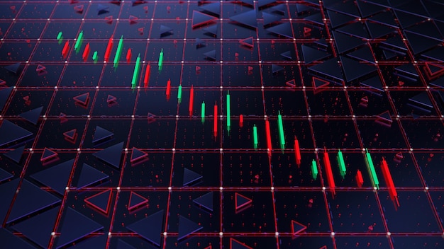 copyspace와 주식 시장 또는 외환 거래 그래프 금융 투자 경제 동향 사업 아이디어 3d 일러스트