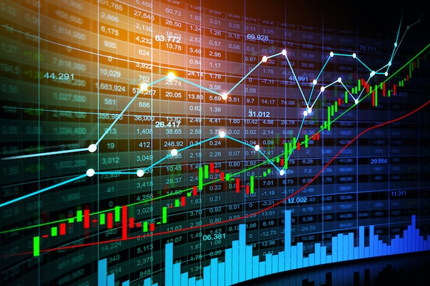 Stock market or forex trading graph