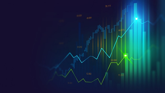 Stock market or forex trading graph