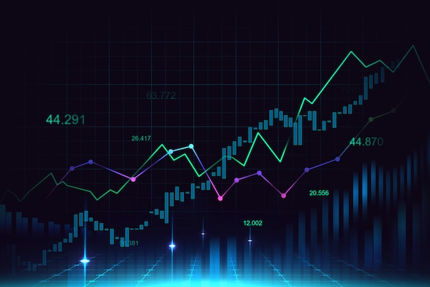 Photo stock market or forex trading graph