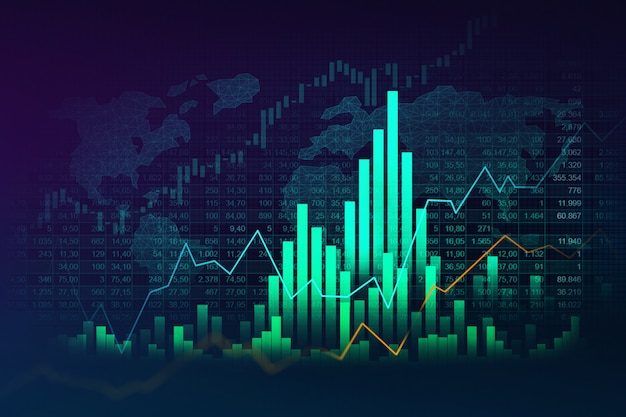 Photo stock market or forex trading graph