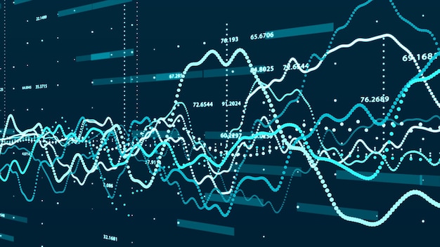 Stock market graph Big data visualization investment graph concept 3d rendering