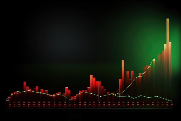 Premium AI Image | Stock market graph Graph showing growth data