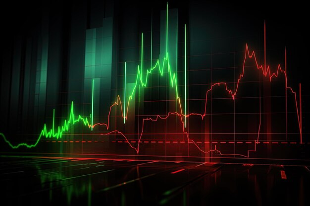Premium AI Image | Stock market graph Graph showing growth data