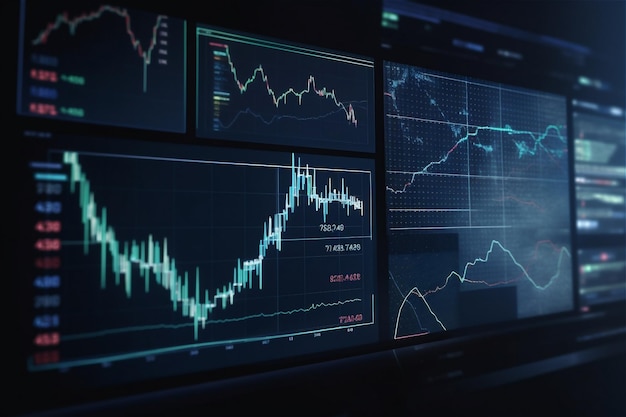 Stock market graphs AI generated content