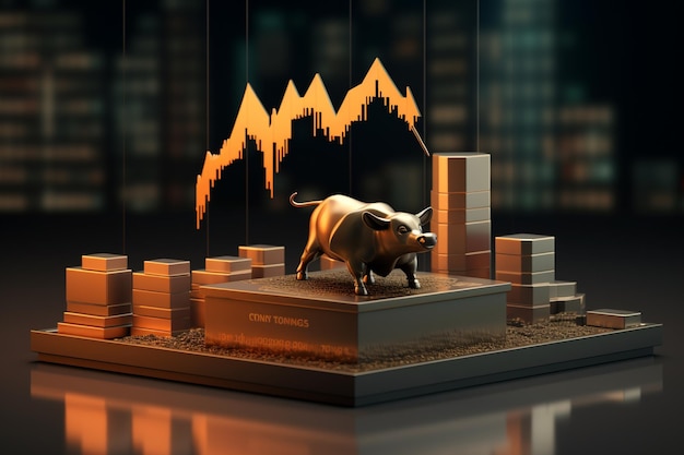 stock market illustration 3d