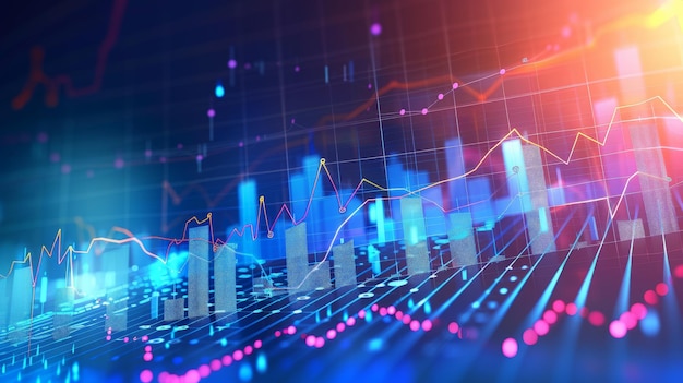 Stock market investment trading graph in graphic concept suitable for financial investment or Economic trends business idea