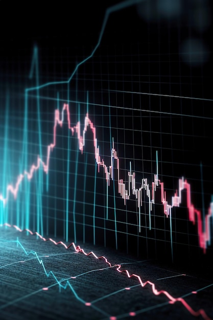 Analisi delle transazioni della mappa del mercato azionario finanza degli investimenti mercato azionario grafico finanziario o dei cambi grafico del mercato crisi perdite crescita reddito e profitti vincono la tendenza