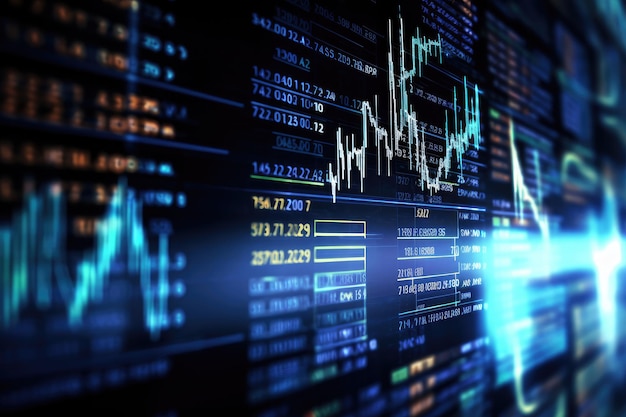 Photo stock market trading index technology background map