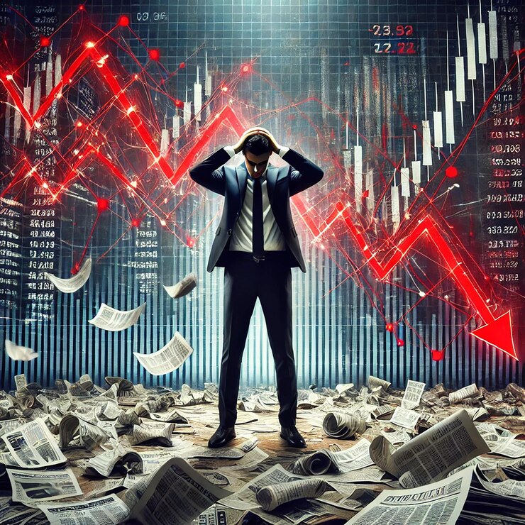 Stock Market Turbulence Investor Agony Amidst Financial Newspaper Chaos