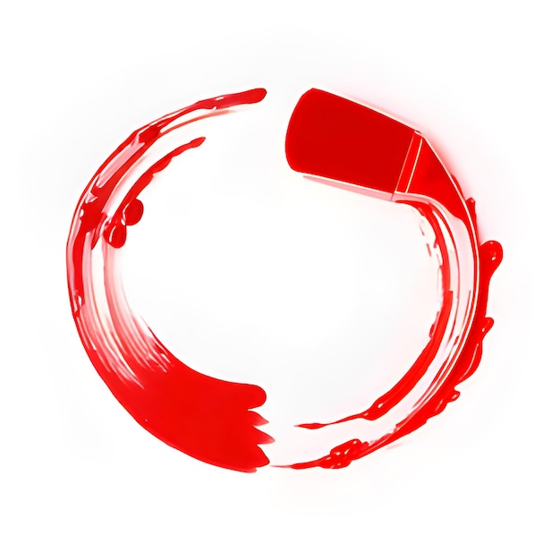 Photo stock photo circular red ovelay photoshop brush stroke on white background