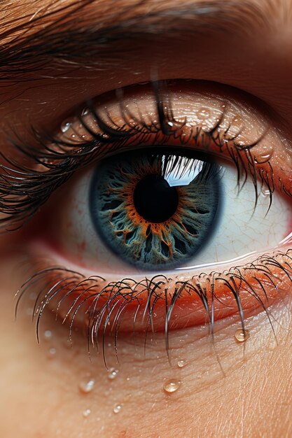 Stock photo close up macro of the black and white photo of a persons eye